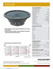 Celestion TF range TF0818 MR Specifications