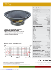 Celestion TF range TF1018 Specifications