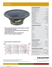 Celestion TF range TF1225 Specifications