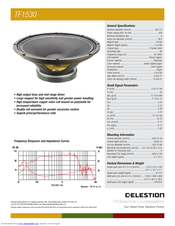 Celestion TF range TF1530 Specifications