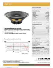 Celestion TN range TN1020 Specifications