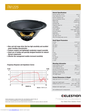 Celestion TN range TN1225 Specifications