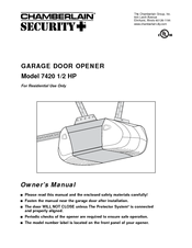 Chamberlain Security+ 7420 Owner's Manual