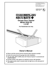 Chamberlain Security+ 9500-3K Owner's Manual