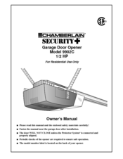 Chamberlain Security + 9902C Owner's Manual