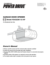 Chamberlain Power Drive PD432DM Owner's Manual
