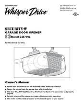 Chamberlain Whisper Drive Security+ 248739L Owner's Manual
