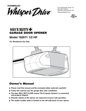 Chamberlain Whisper Drive Security+ 182671 Owner's Manual