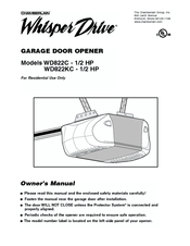 Chamberlain Whisper Drive WD822KC Owner's Manual