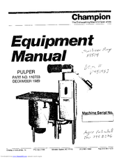 Champion P-5 Equipment Manual