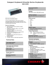 Cherry G84-4400 Technical Data