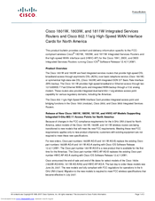 Cisco 1803W - Integrated Services Router Wireless Product Bulletin