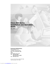 Cisco Aironet 600 Series Installation And Operation Manual