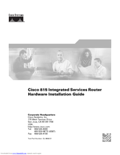 Cisco 815 Hardware Installation Manual