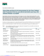 Cisco Catalyst X4148 Product Support Bulletin