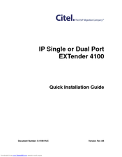Citel PBXgateway E-4100-RUC Quick Installation Manual