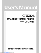 Citizen CBM-920 User Manual