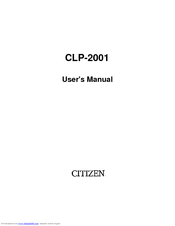 Citizen CLP-2001 User Manual