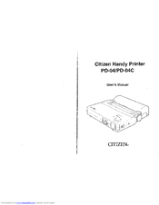Citizen PD-04 User Manual