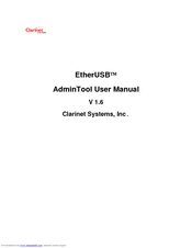 Clarinet Systems EthIR LAN ESB5001 User Manual