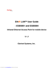 Clarinet Systems EthIR LAN ESB5001 User Manual