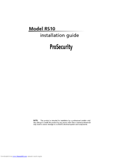 Clarion Ungo ProSecurity RS10 Installation Manual