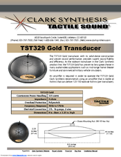 Clark Synthesis TACTILE SOUND TST329 Datasheet