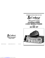 Cobra 25WXST Operating Instructions Manual