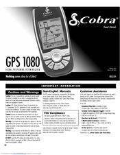 Cobra GPS 1080 Owner's Manual