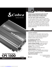 Cobra CPI 1500 Operating Instructions Manual