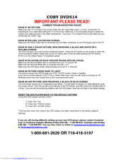 Coby DVD-514 Troubleshooting