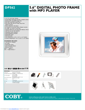 Coby DP562 - Digital Photo Frame Specifications