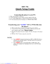Coby MP-C756 - 512 MB Digital Player Quick Setup Manual