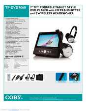 Coby TF-DVD7060 - DVD Player - 7 Specifications