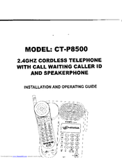 Coby CT-P8500 Installation And Operating Manual