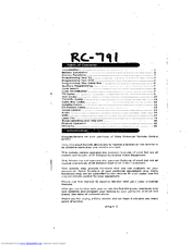 Coby RC-791 User Manual