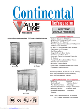 Continental Refrigerator 1F-LT-GD Specifications
