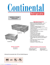 Continental Refrigerator DL1GF-SS Specifications