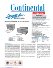 Continental Refrigerator DLRB117-SS Specifications