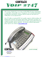 Cortelco VOIP 2747 Specification