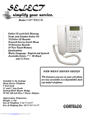 Cortelco Select 3719 Specifications