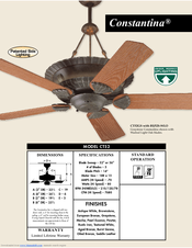 Craftmade Constantina CT52 Specifications