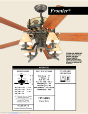 Craftmade Frontier FT52 Specifications