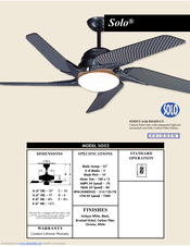 Craftmade Solo SO52 Specifications