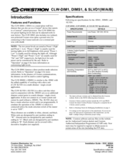 Crestron CLW-DIM1 User Manual