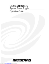Crestron CNPWS-75 Operation Manual