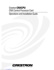 Crestron CNXCPU Operations & Installation Manual