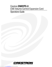Crestron CNXVTC-3 Operation Manual