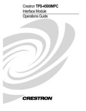 Crestron TPS-4500IMPC Operation Manual