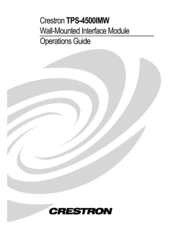 Crestron TPS-4500IMW Operation Manual